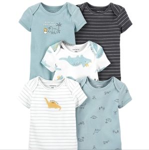 NWT Carter's Dinosaur Onesies 5 Piece Set